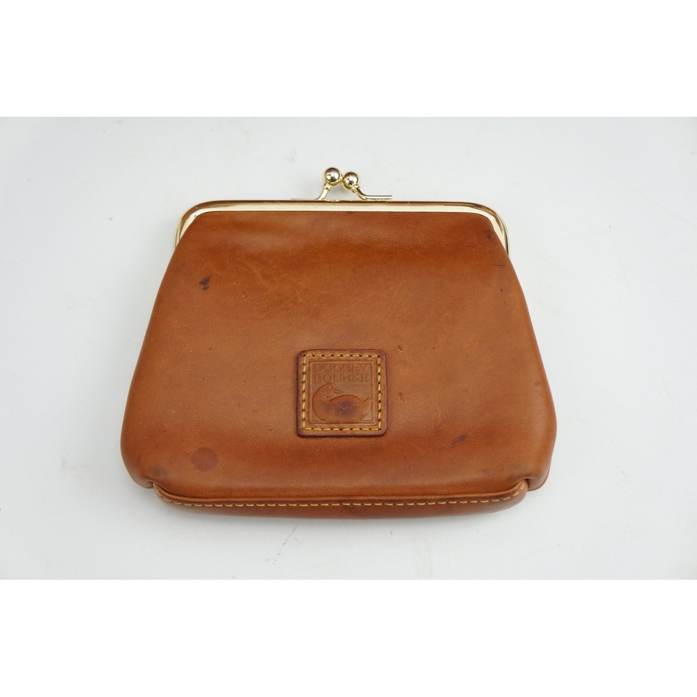 Dooney & Bourke Zip Top Tote Bag Tan Leather With Matching Coin Purse VGC - Picture 2 of 8